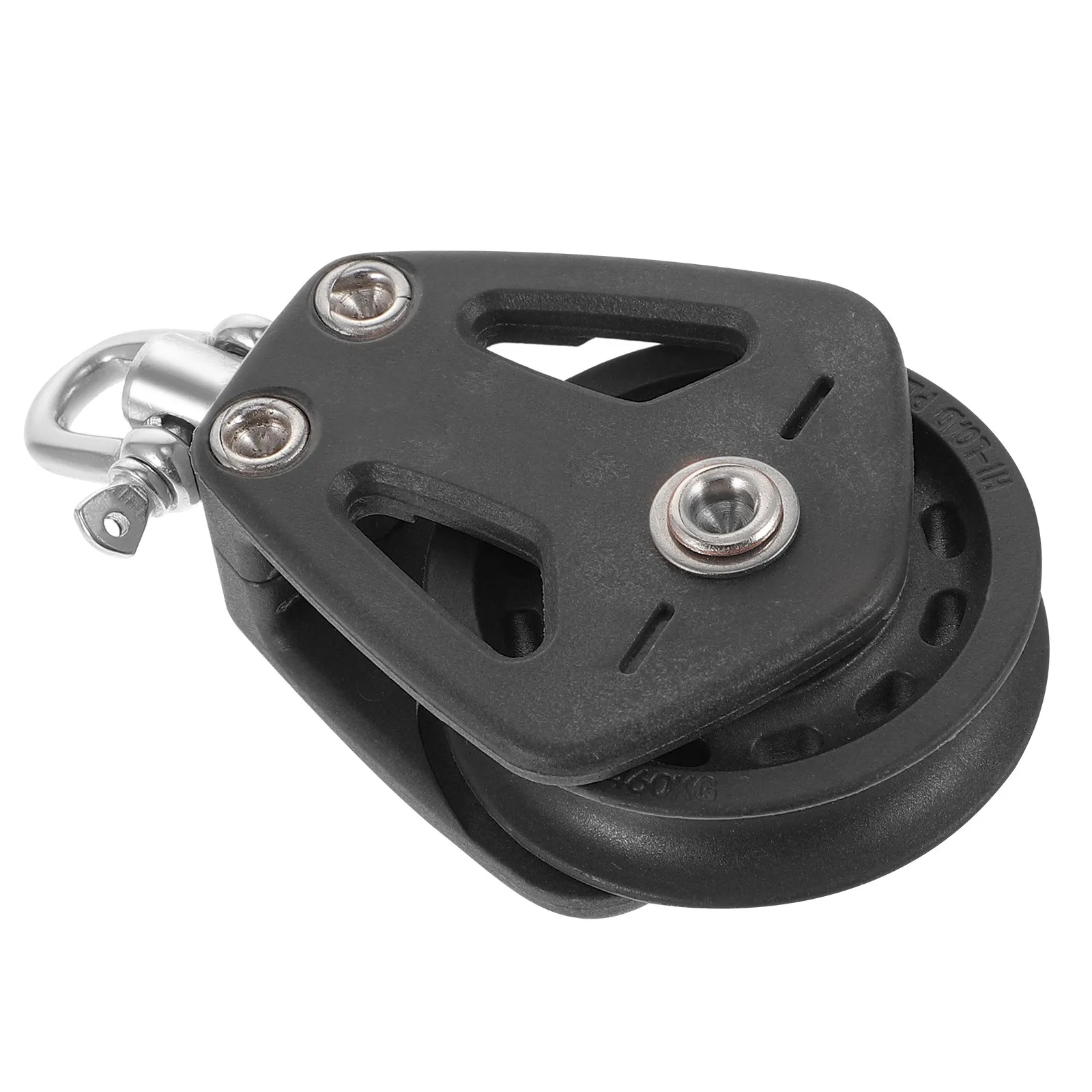 Heavy Duty Sailboat Pulley Block Stainless Steel Axle Nylon Sheave Lifting Tool for Boating Hunting Sportsman Marine Sailing