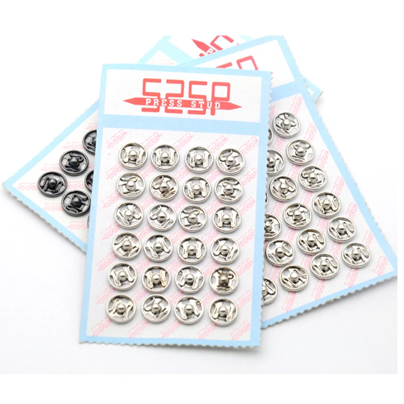 Wholesale 288sets/lot small metal brass 6/7/8mm sew on press snap button fasteners stud silver nickle, gun metal