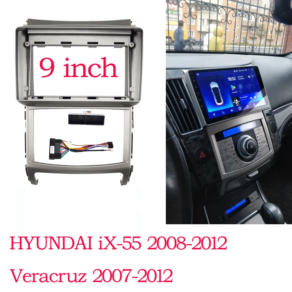 9 INCH Car Audio Frame GPS Navigation Fascia Panel dvd Plastic is suitable for HYUNDAI Veracruz iX55 2007-2012