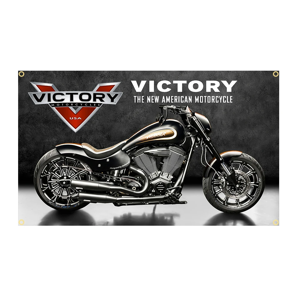 90x150cm Victorys Motorcycles Racing Flag Polyester Printed Decoration Banner Tapestry Jemony