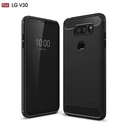 Shockproof Case For LG V30 Silicone Brushed Cases Soft Phone Cover for lg v30 lgv30 Carbon Fiber Case