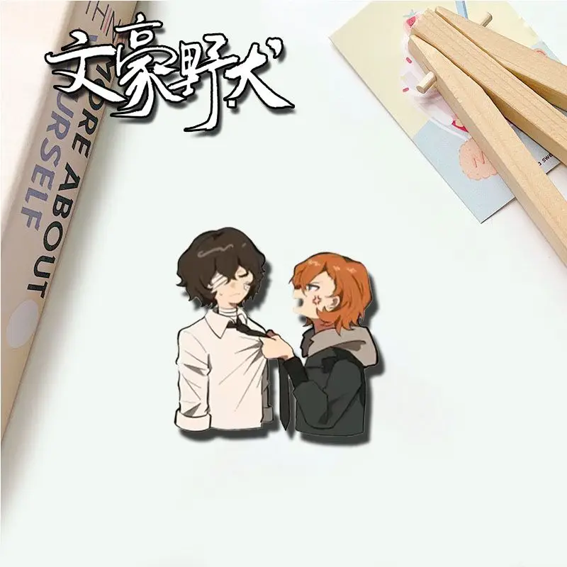 Anime Nakahara Chuuya Osamu Dazai Acrylic Badge Cartoon Pins DIY Decoration Backpack Clothes Accessories