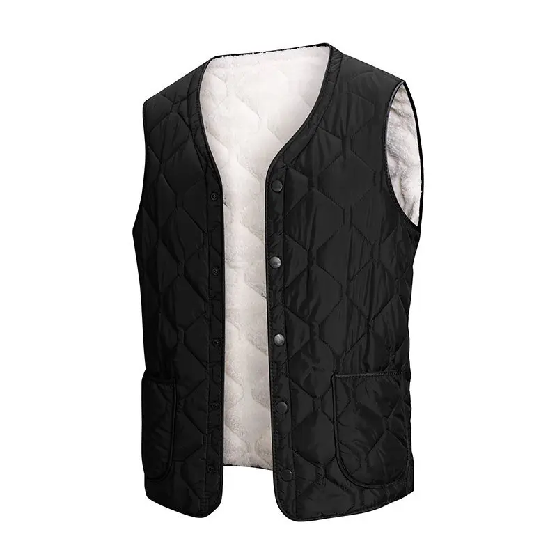 Men's 3D Leather Vest Jacket Slim Fit Casual Trendy Outerwear Plastic Cloth Material Daily Wear Wrap Chest Design Thickened A...