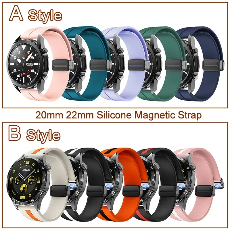 ​20mm 22mm Magnetic Buckle Strap for Samsung Galaxy Watch 6 5 4 for Huawei GT4 GT3 GT2 pro bracelet for Garmin Vivoactive 4 Band image 3