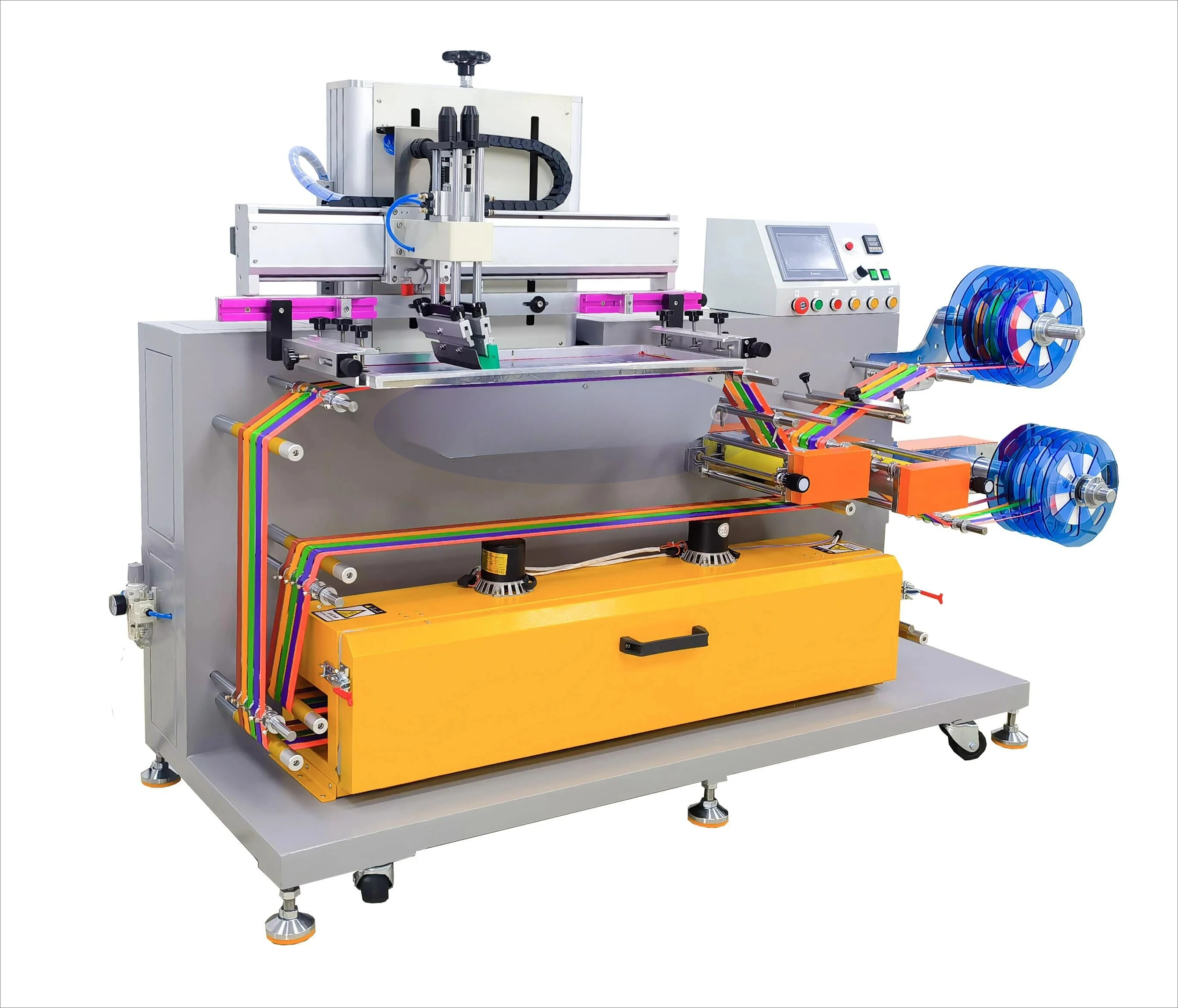 Automatic Roll to Roll Silk Screen Printing Machine For Print Satin Ribbon And Lanyard