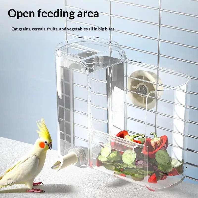 Automatic Bird Feeder Clear Sturdy Bird Automatic Feeding Water Supply Budgies Birds Cockatiel Lovebirds Cage Accessories
