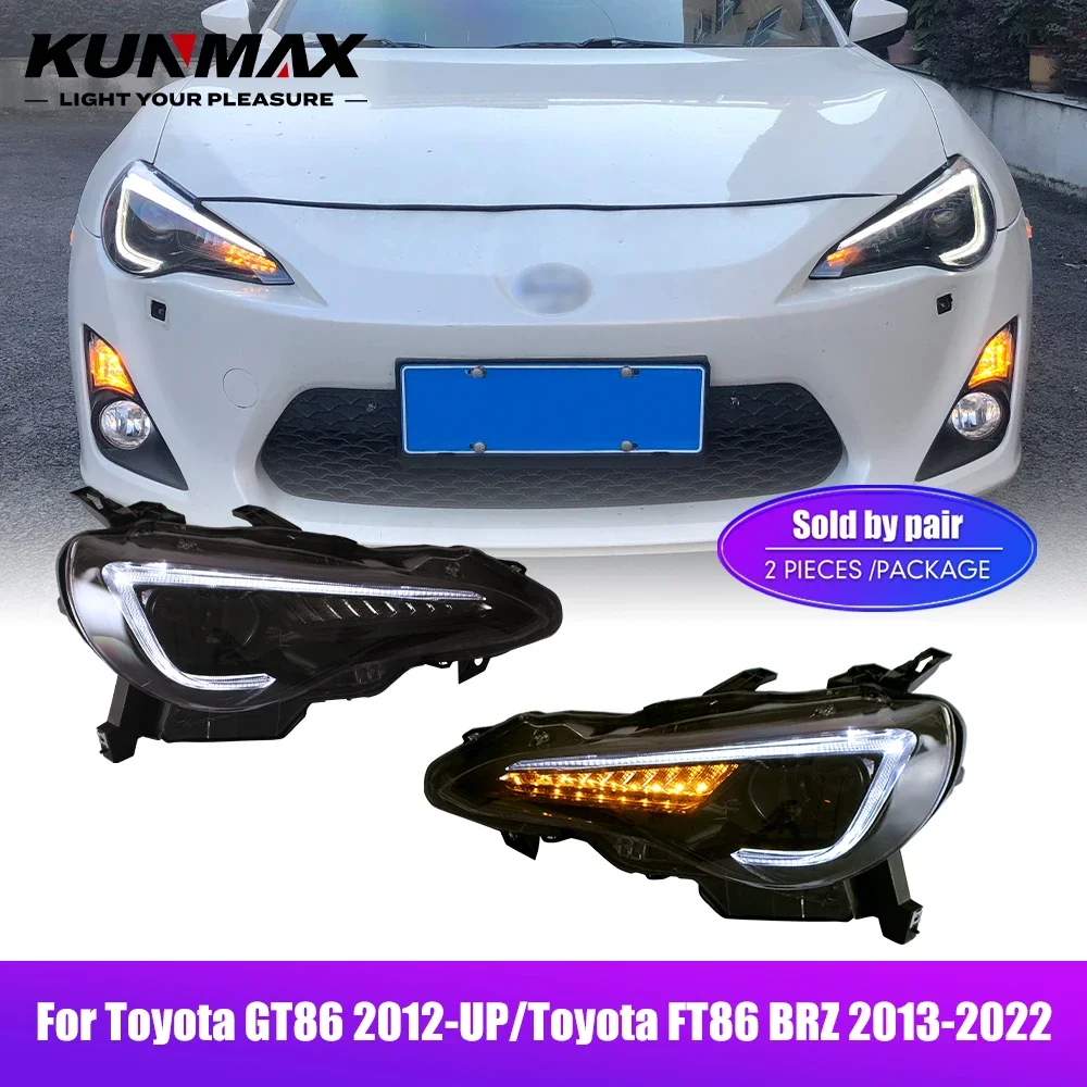 2PCs Auto Styling Kopf Lampe für Toyota GT86 2012-2022 LED Scheinwerfer DRL Tagfahrlicht Signal Lampen auto Zubehör