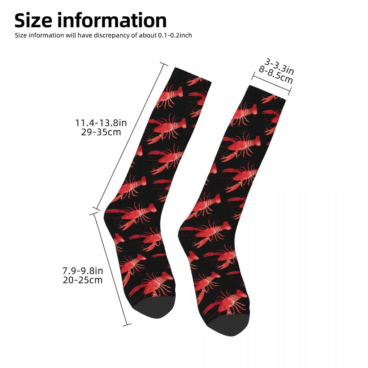 Calcetines de langosta rojos de acuarela Harajuku, medias absorbentes de sudor, calcetines largos para todas las estaciones, accesorios para regalos de navidad Unisex