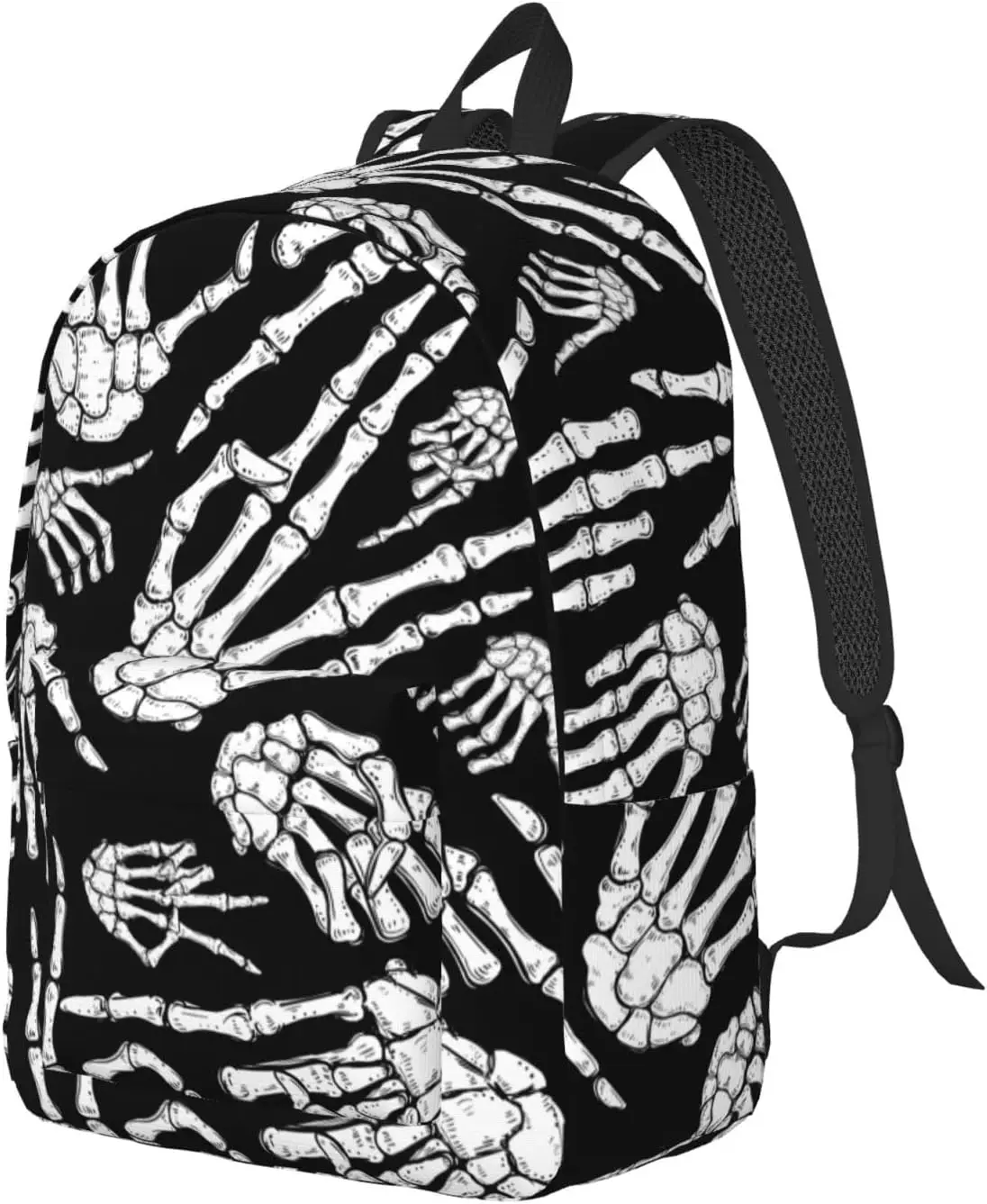 Backpack Casual Lightweight Halloween Skeleton Hands Laptop Backpack Men Women Travel Bag Outdoor Canvas Daypack