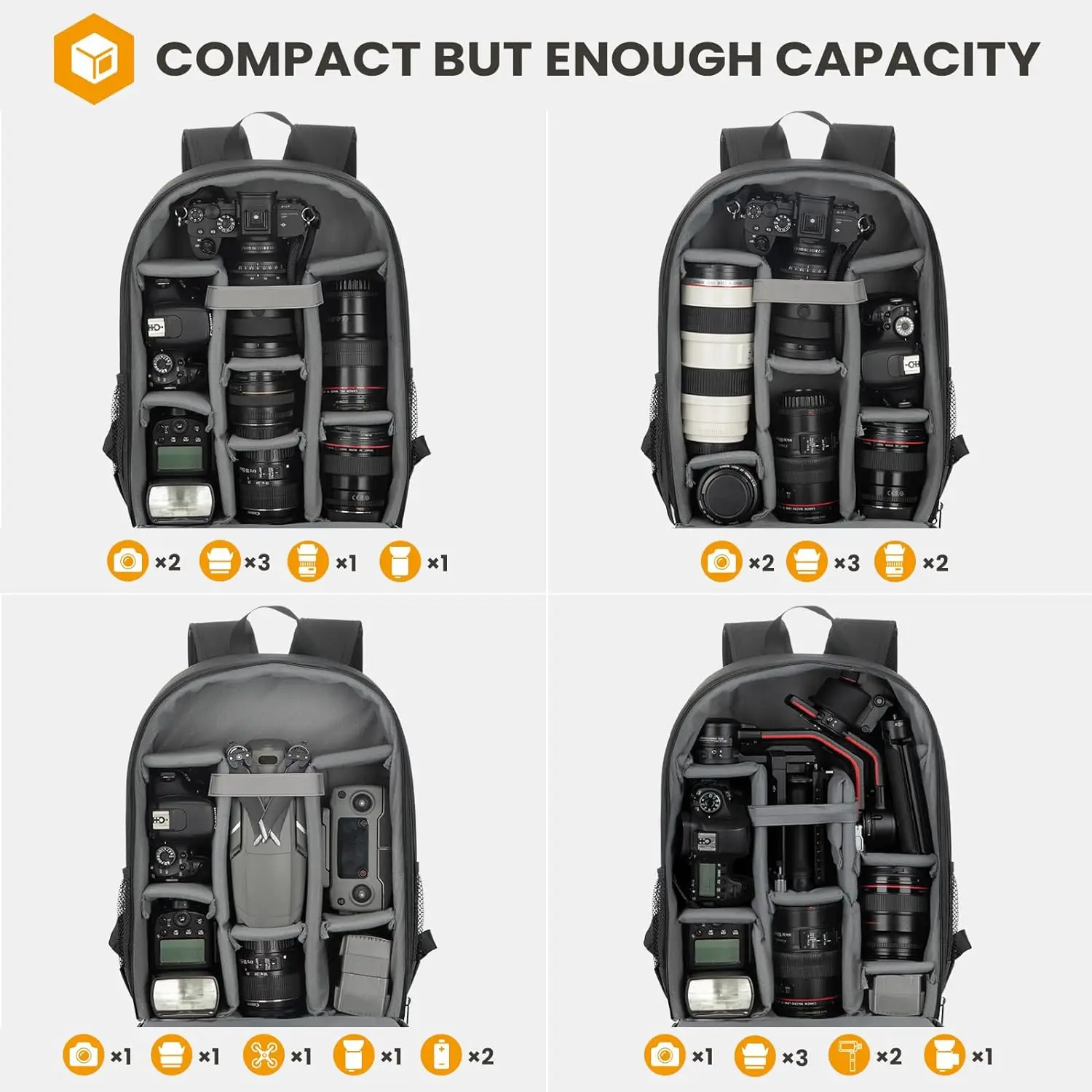 Camera Tas Rugzak Voor Fotografen, Fotografie Camera Rugzak Met Laptop Compartiment Waterdichte Regenfoto Rugzak Tas