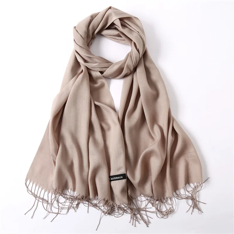Fashion Solid Schal Frauen Kaschmir Weiche Winter Warme Schals Hijab Weibliche Lange Stirnband Schal Wraps Bandana Foulard 2022 Echarpe – Detail 22
