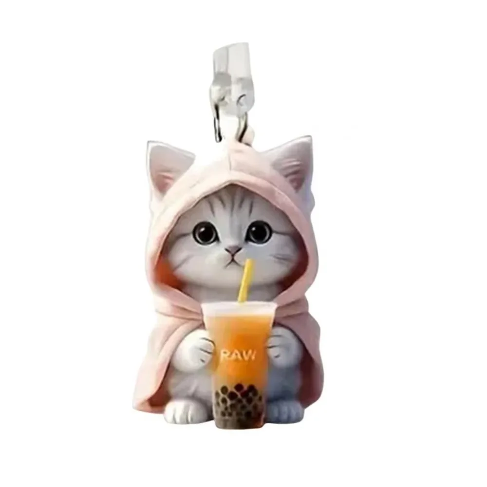2D Acrylic Cat Phone Dust Plug Hanging Accessories Mini Stopper Cap Oval Connector Dust Plug Pendant for Ipone / Type-C