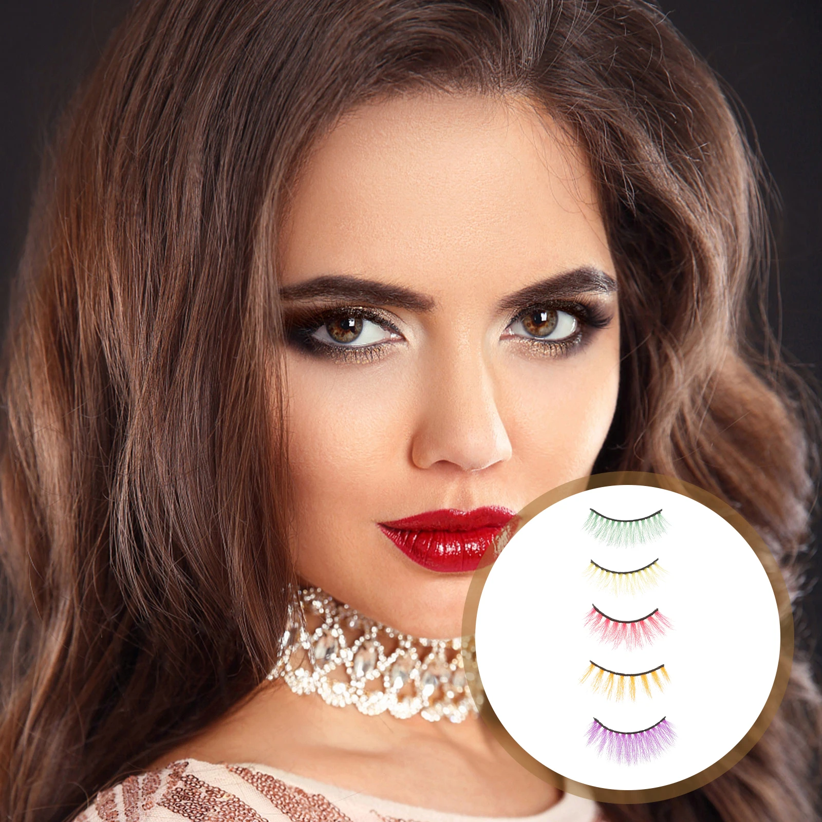 5 paia di ciglia colorate estensioni delle ciglia finte forniture professionali per saloni per la notte diurna sembra ciglia ciglia per feste