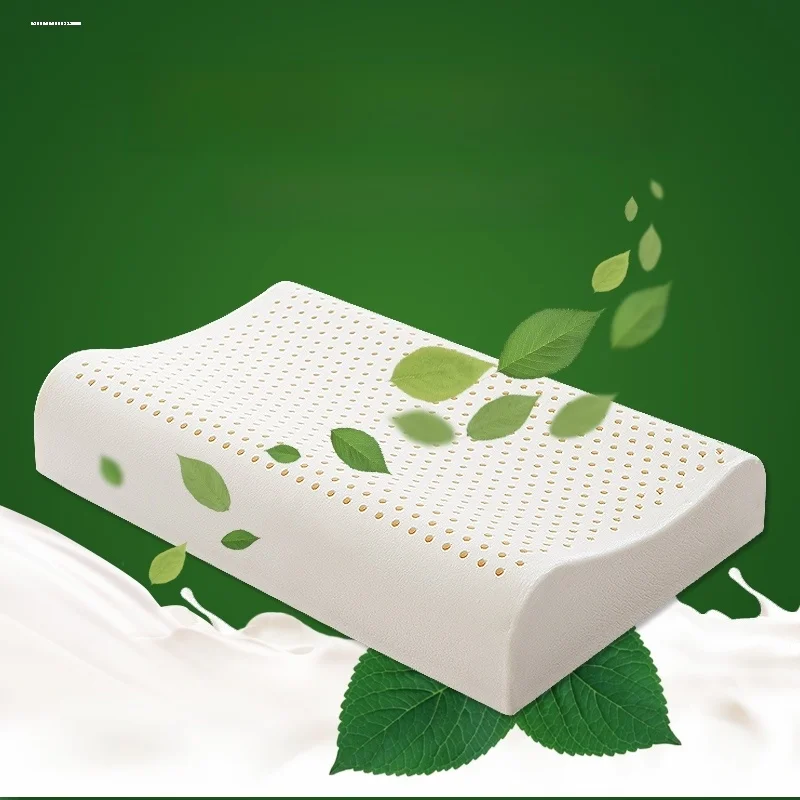 Thickened Latex Pillow High Pillow Core Adult Neck Support Pillow Sleep Single Person Hard Office Memory Foam Wave Shape