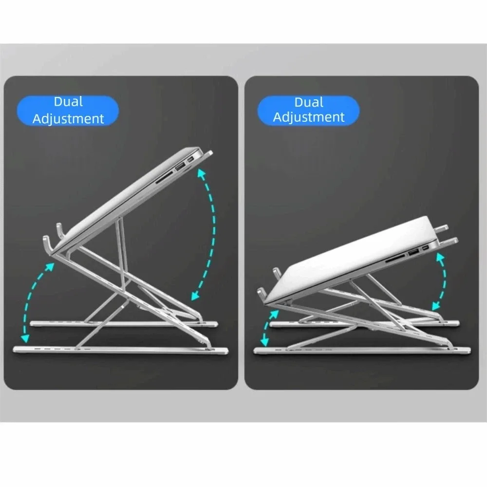 Durable Adjustable Laptop Stand Foldable Double Layer Notebook Holder Ventilation Notebook Support Holder Home Office