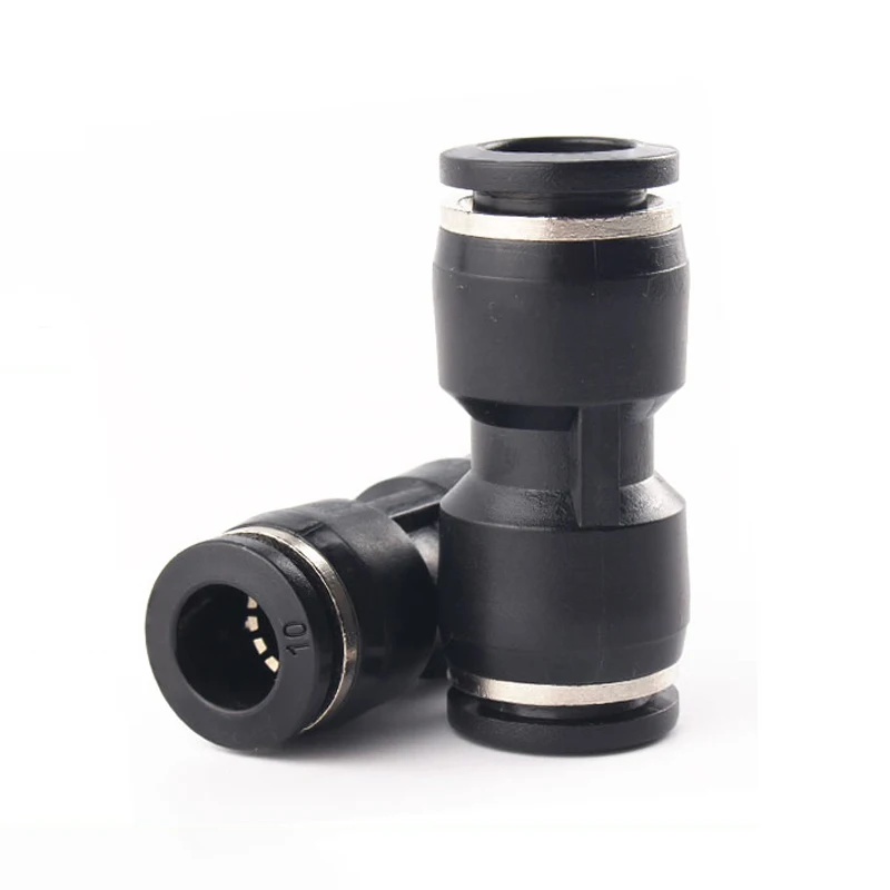 Luchtpijp Od 4 6 8 10 12Mm Zwart Pu Pneumatische Fittingen Kunststof Connector Luchtwaterslang Push In Straight Gas Quick Connector