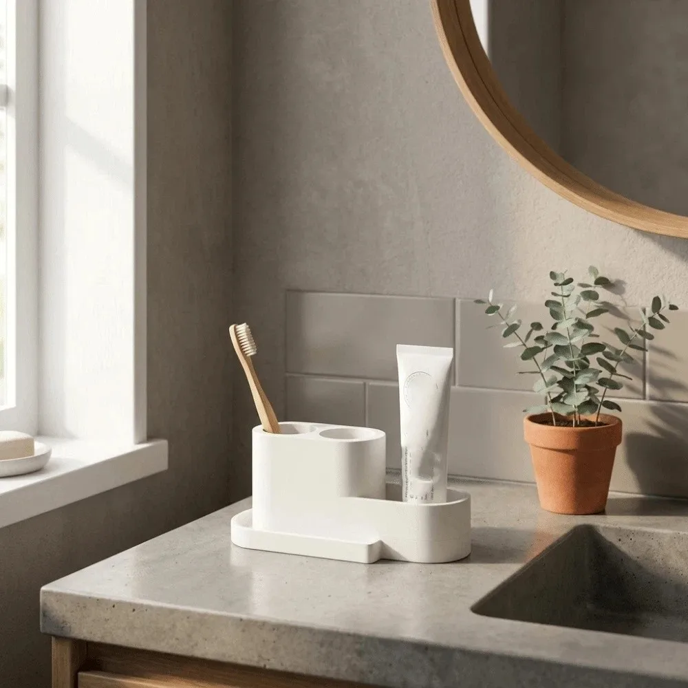 Toiletries Detachable Toothbrush Holder Easy Clean Multi-functional Storage Rack Multi-Purpose Compact Toothpaste Rack Bathroom