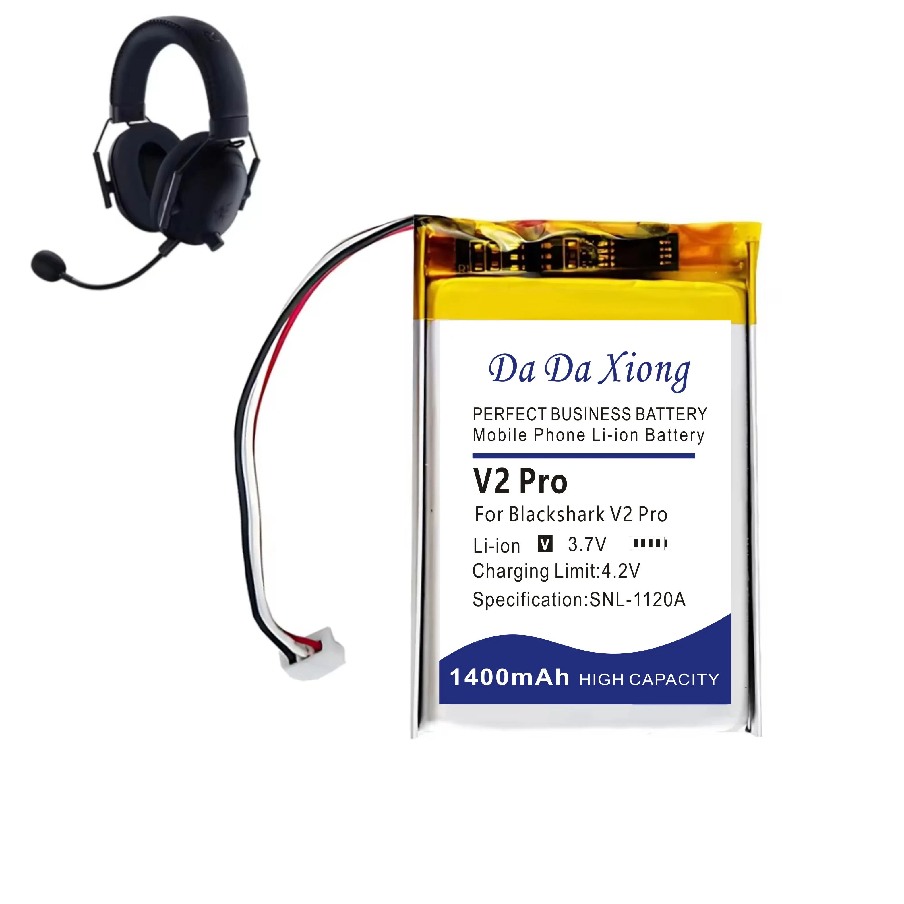 1400mAh Wireless Headset Battery for RAZER Blackshark V2 Pro Batteries
