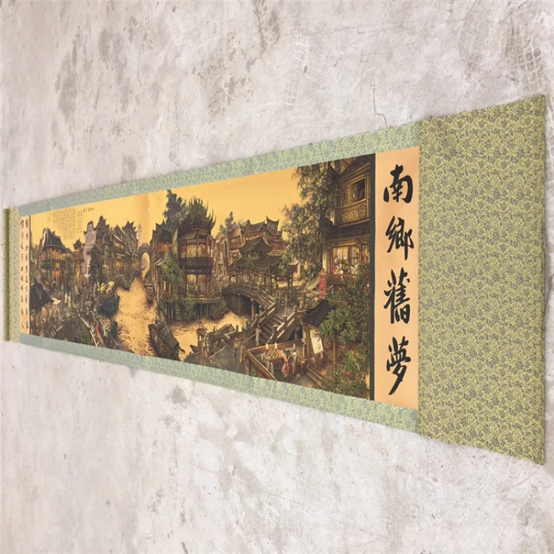 Antiques and Paintings Vintage Distressed Crafts Long Roll Hand Roll South Lane Old Dream Framed Indoor Decorative Painting Whol