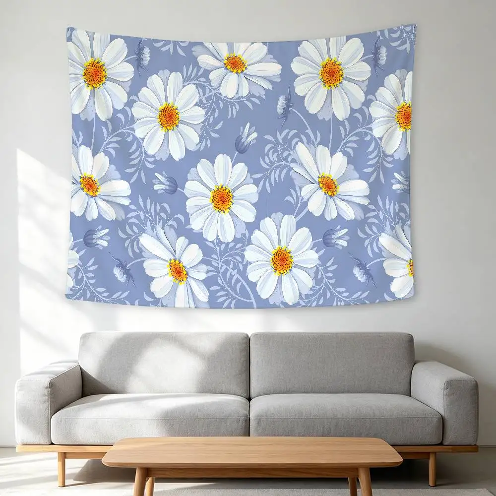 Rose Daisy Tapestry Banner Meme Tapestry With HD Printing Cool Flags For College Dorm Room