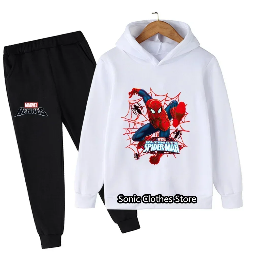 Spiderman Boys maglione Set primavera e autunno nuovi pullover bambini ragazzi grandi bambini tutto-fiammifero vestito a due pezzi