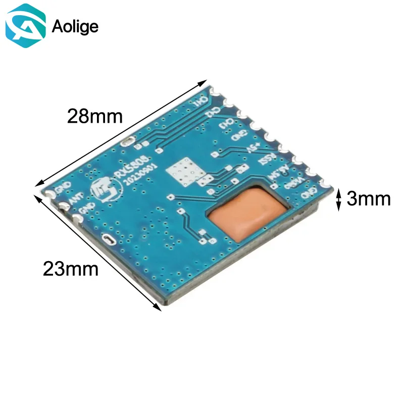 

1PCS RX5808 5.8G (4900-6060MHz) Wireless Audio Video Receiver Module – SPI Control, 5V 170mA, for RC Drone