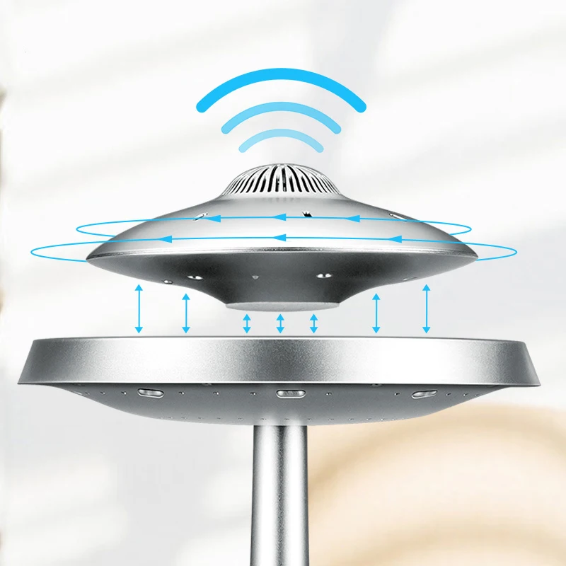 Cool Levitating Speaker UFO Speaker Super Magnetic Floating UFO Speaker Music Player With RGB Color Table Lamp