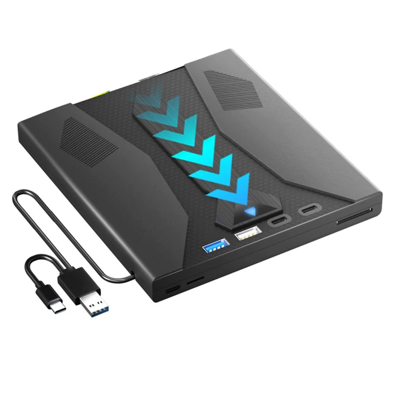 

FFYY-Universal 7 In 1 USB 3.0 Type C External DVD And CD Optical Drive, Player/Burner For Windows PC Laptop