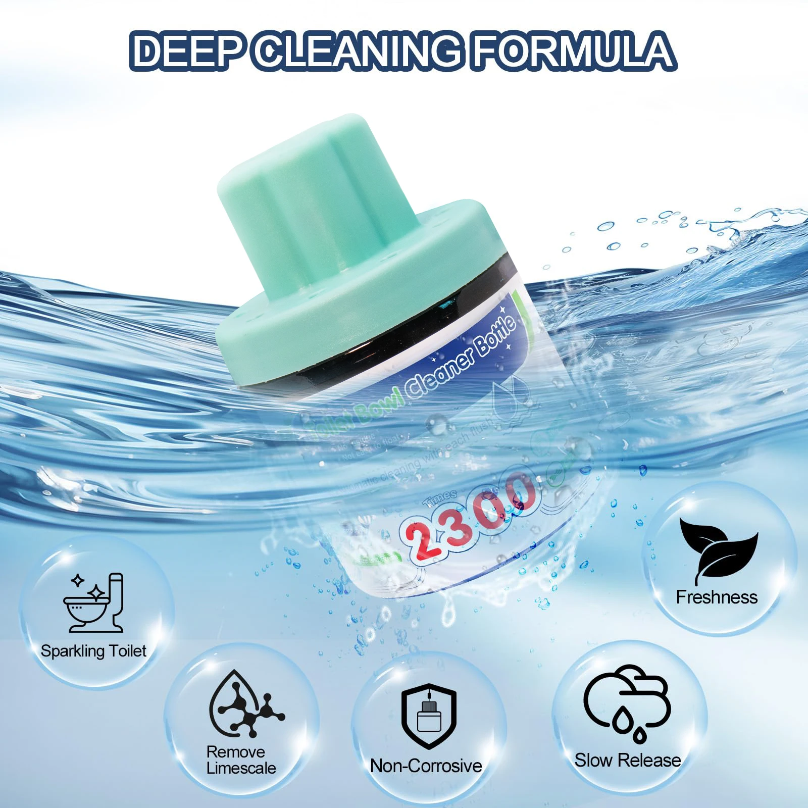 Blue Toilet Cleaning Tablets for Tank,  Toilet Bowl Cleaner Blocks, Freshener & Stain Remover, Long-Lasting Deodorizer fo view 2