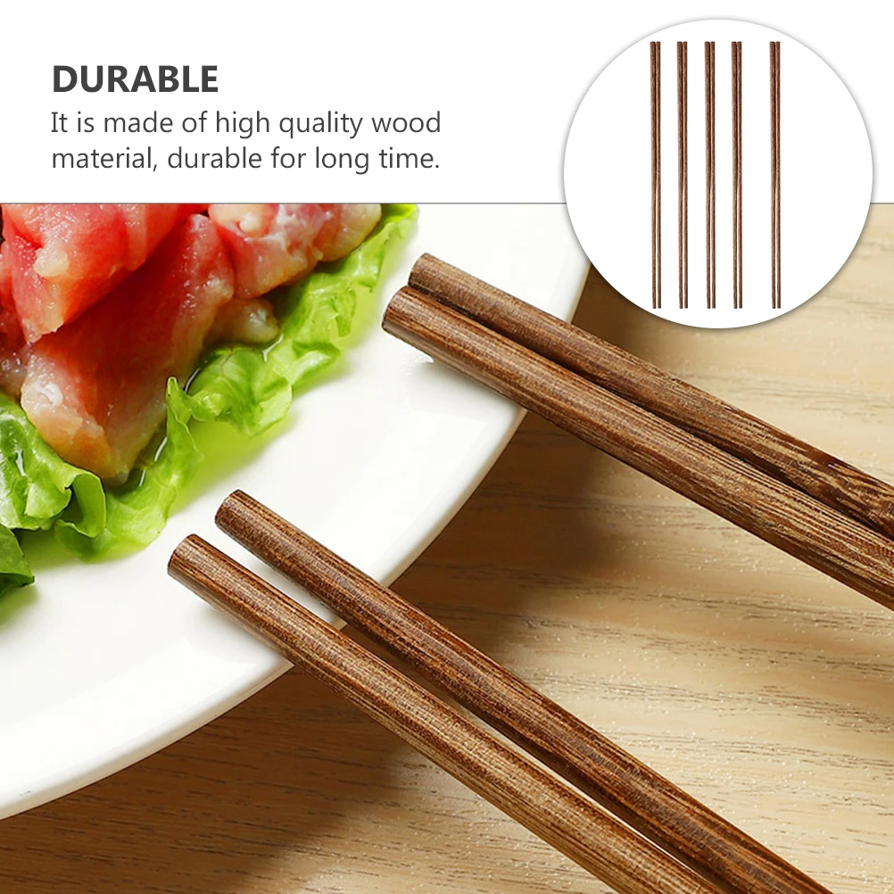

5pcs Long Wooden Kitchen Cooking Chopsticks For Frying Noodles Hot Pot Restaurant Home Use Reusable Gift Housewarming