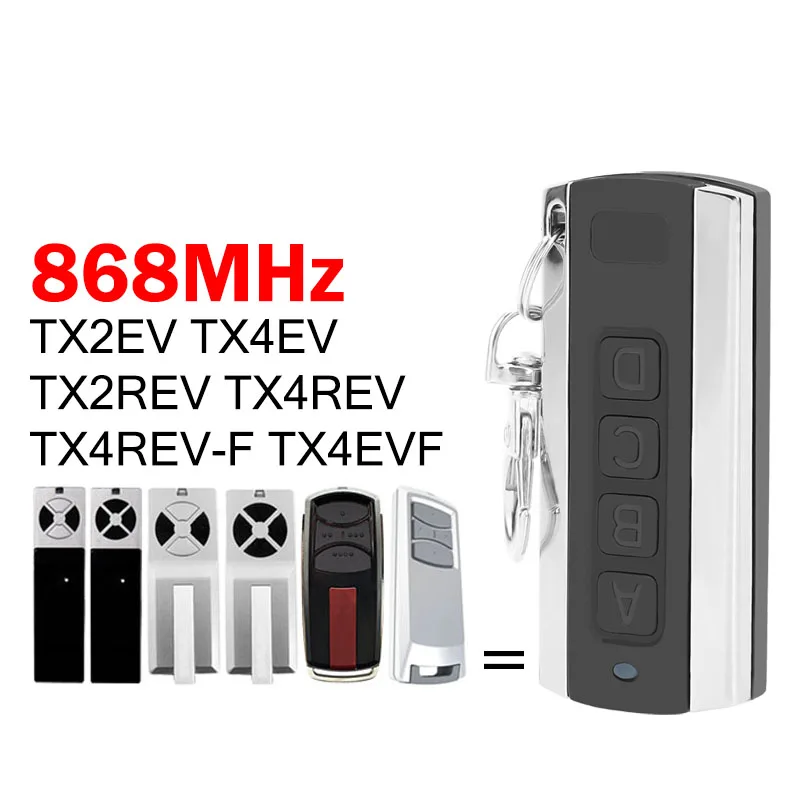 

868MHz TX4EVF TX2EV TX4EV TX4REV-F TX2REV TX4REV Garage Door Remote Control Programming Garage Door Opener Hand Transmitter
