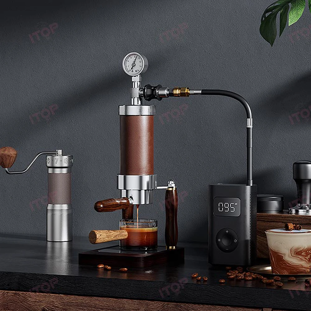 ITOP Coffee Machine Dual Mauanl/ Pneumatic Use Espresso Coffee Maker 51mm Portable Outdoor Cafe Inflation pump does not include