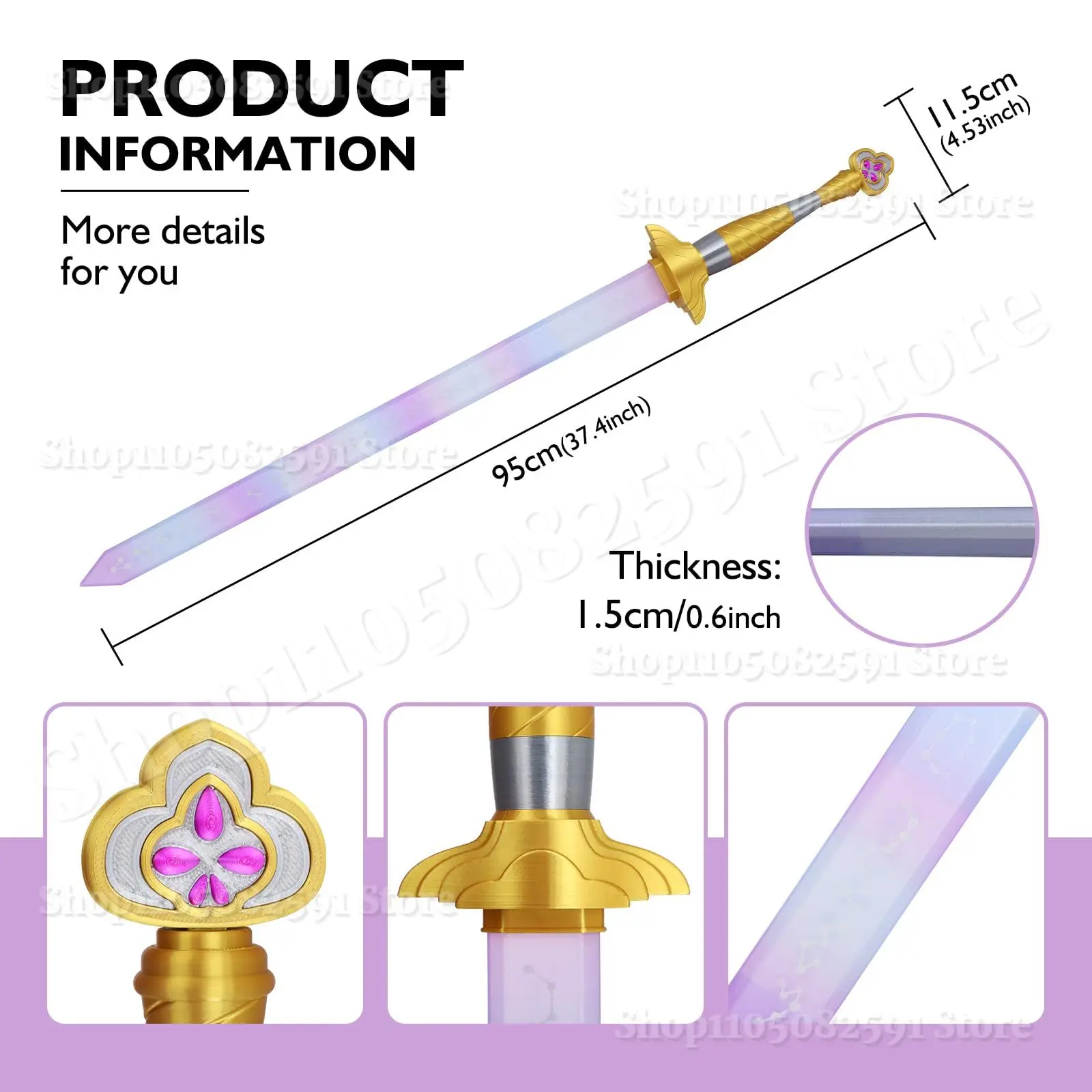 Rekwizyt Cosplay K-pop Miecz Rumi z Symbolami Stroje Demon Roleplay Miecz Łowców Kobiety Mężczyźni Halloween Karnawał Akcesoria do Kostiumów