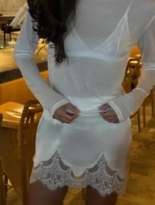 Sexy Lace Patchwork  Skirt Women's mid Waist Fitted Short Skirt Cross-Border Autumn New Style Spicy Girl Style Bodycon Skirt