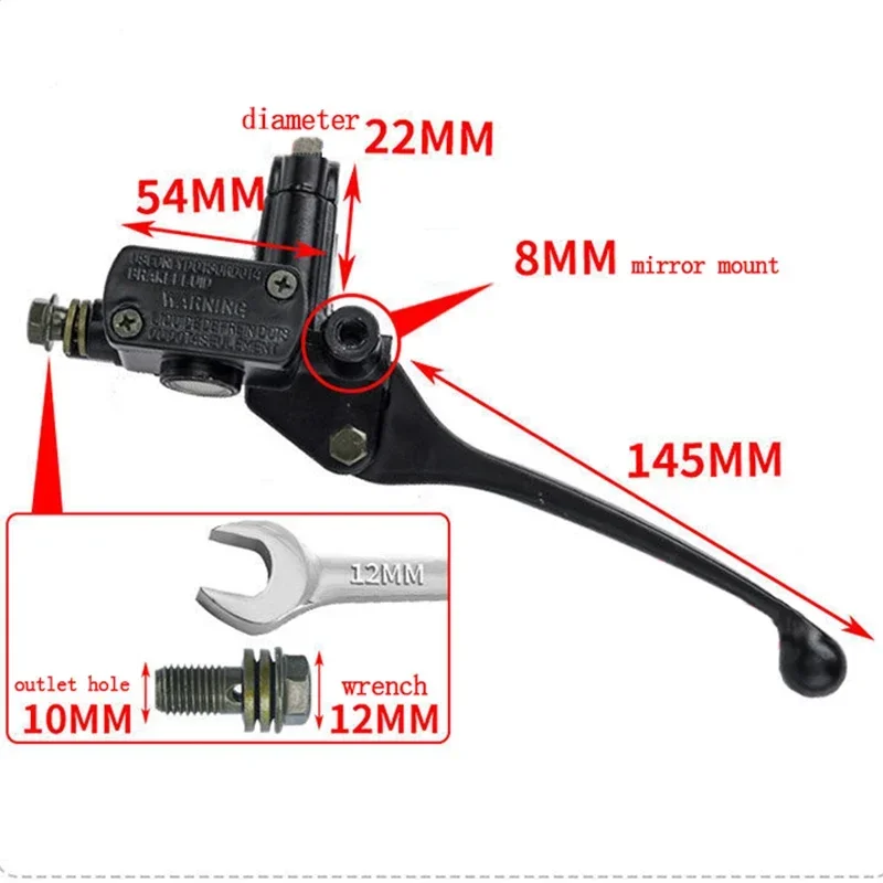 Motorcycle Hydraulic Brake And Clutch Lever Pump Front Master Cylinder For Dirt Pit Bike ATV Quad Moped Go Kart Parts