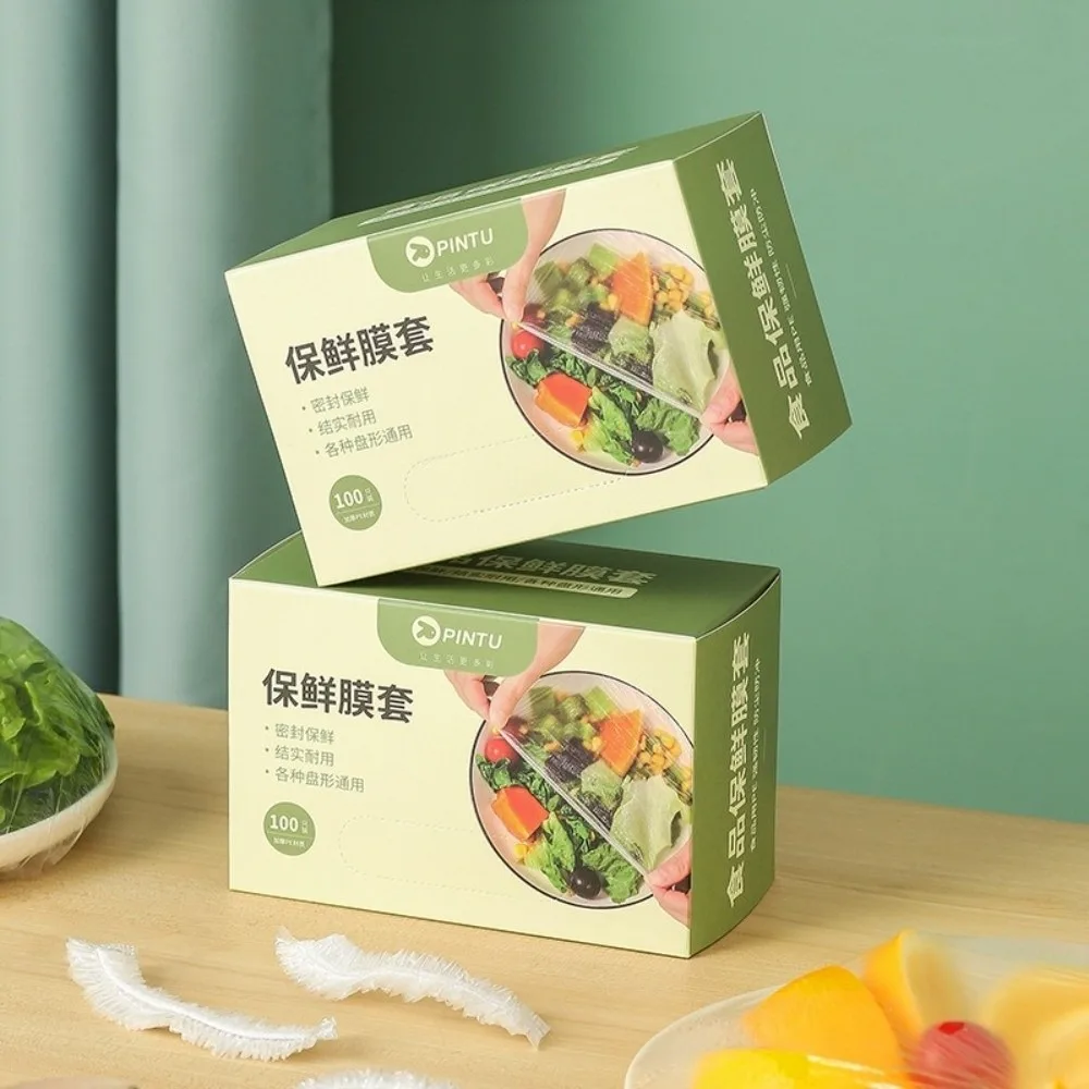 

New Disposable Cling Film Cover Thickened Elastic Mouth Plastic Wrap Fresh Keeping Food-grade Fresh-keeping Film Household Use
