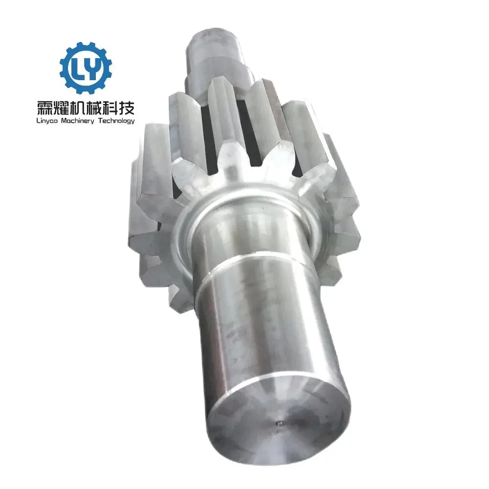 Mining Custom En24 Transmission Big Gear Shaft Helical Gear Shaft Main Drive Forged Steel Large Module Pinion Shaft