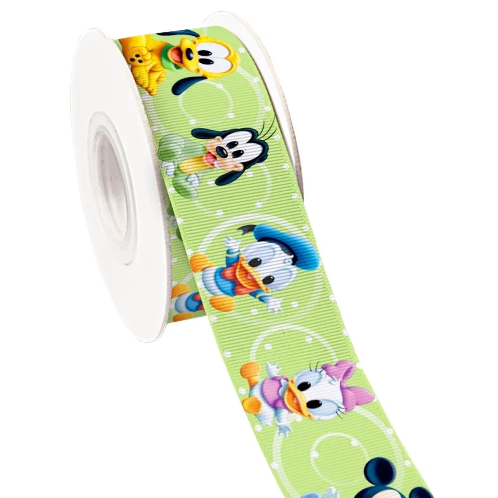 Baby Disney Mickey Minnie Donald Duck Goofy Daisy Cartoon 10 Yards Grosgrain Ribbon for Cheer Bows