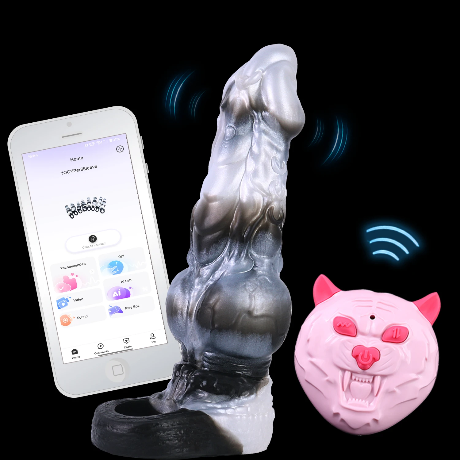 NNSX AI Bluetooth Control Vibrating Cock Sleeve Dragon Silicone Penis Extender Delay Ejaculation Male Enhancer Adult Toy 18+