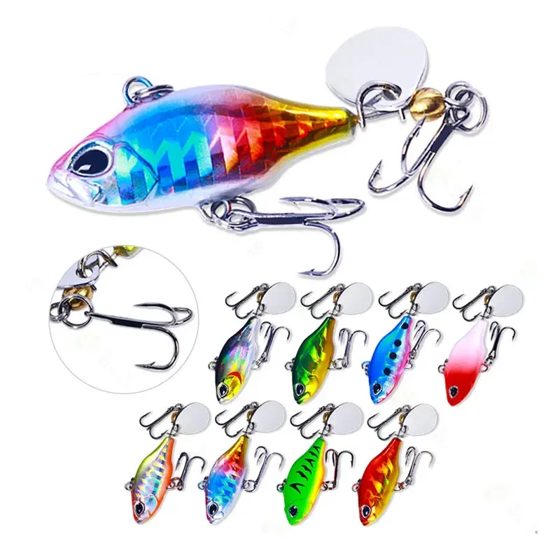 2pcs Rotating VIB Vibration Bait Spinner Spoon Fishing Lures 5.2cm 8.8g Jigs Trout Winter Fishing Hard Baits Tackle Pesca