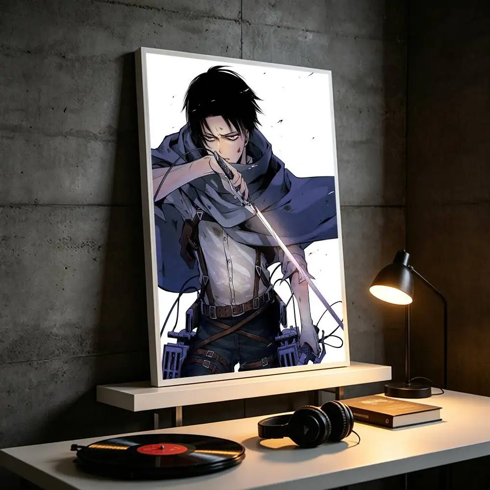 Levi Ackerman Attack on Titan  Poster Waterproof Wall Art Sticker For Bar Living Room Vintage Decor High Quality Print Gift