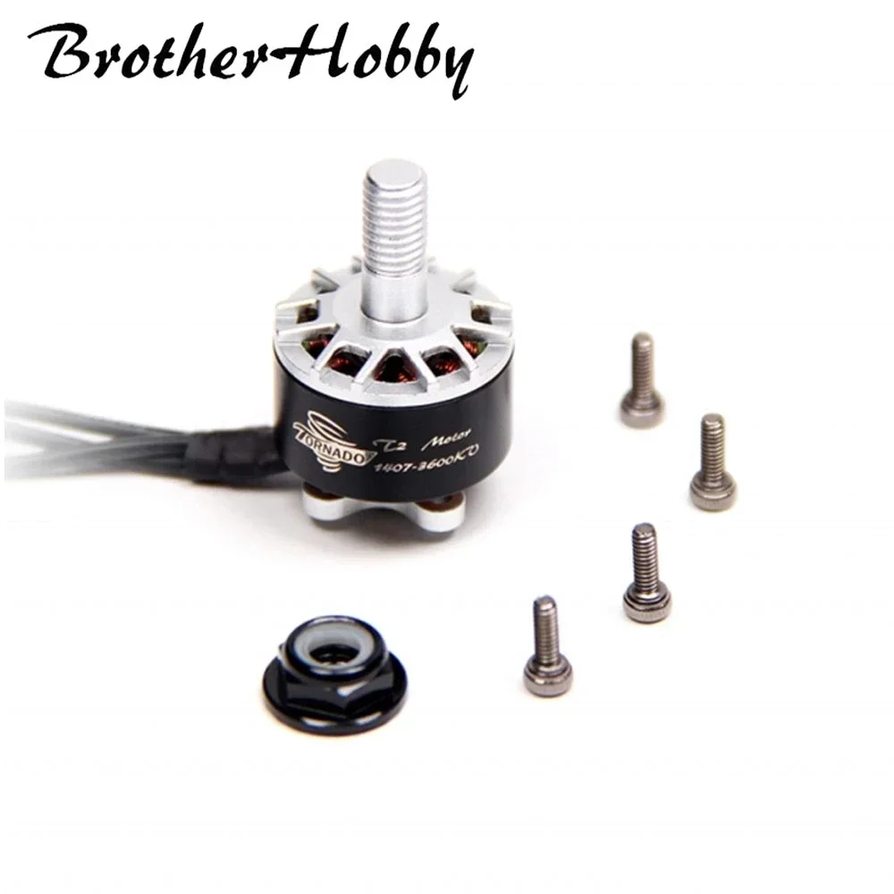 1ชิ้น Brotherhobby T2ทอร์นาโด2800KV 1407 3600KV 4100KV มอเตอร์ไร้แปรงถ่าน3-4วินาทีสำหรับสำหรับแข่ง FPV RC ไม้จิ้มฟัน cinewhoop ยางโดรน