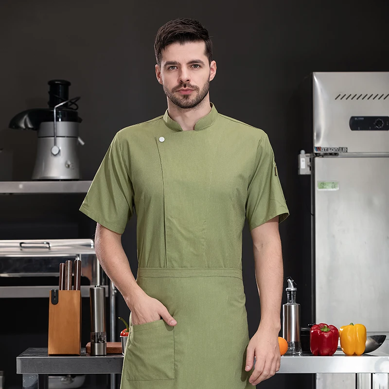 Vêtements de chef de service alimentaire, uniforme de chef pour dominant, café, cuisine, conception de poche de bras, excellent et confortable, Bergame