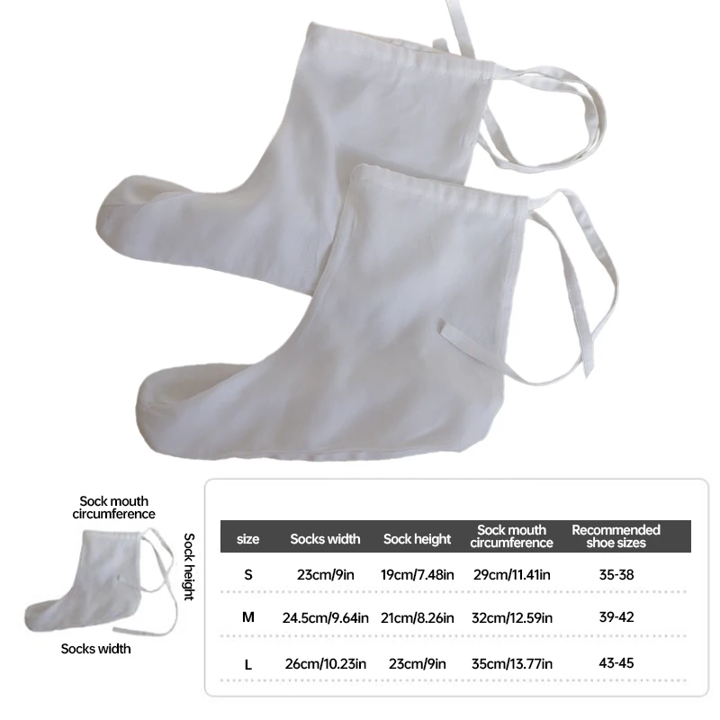 Cotton White Hanfu Cosplay Socks With / Without Velvet Chinese Ancient Style History Socks Princess Warrior Kungfu Accessories