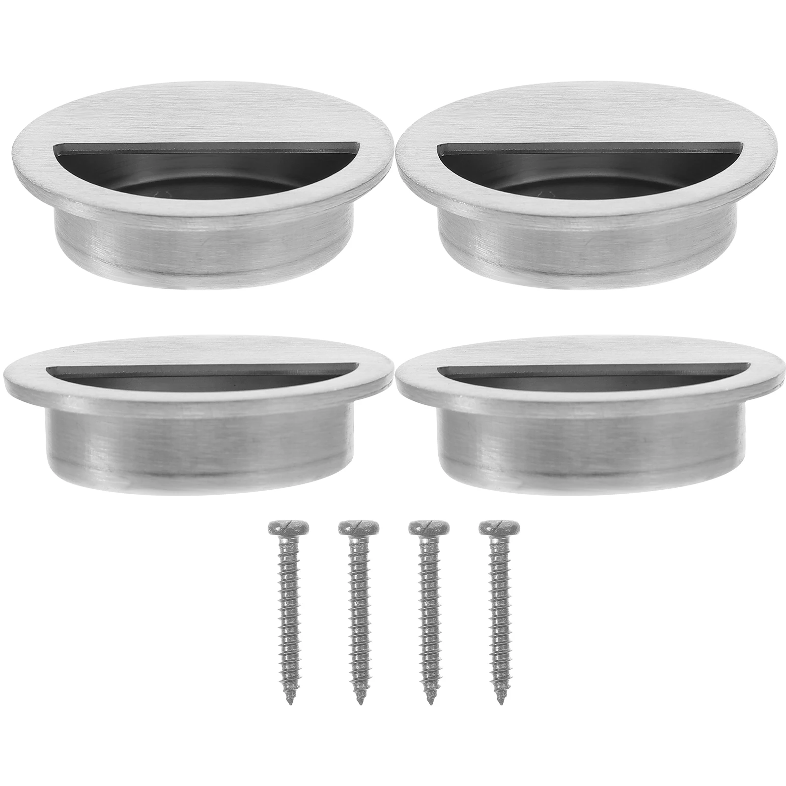 

4pcs Steel Half Round Cabinet H les 50mm Recessed Pulls Interior Door H for Drawers Furniture Sliding Doors Knobs