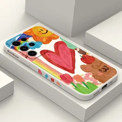 Rainbow Love Phone Case For Samsung Galaxy S25 S24 S23 S22 S21 S20 S10 S10E S9 Ultra Plus FE Note 20 Ultra 10 9 Plus Cover