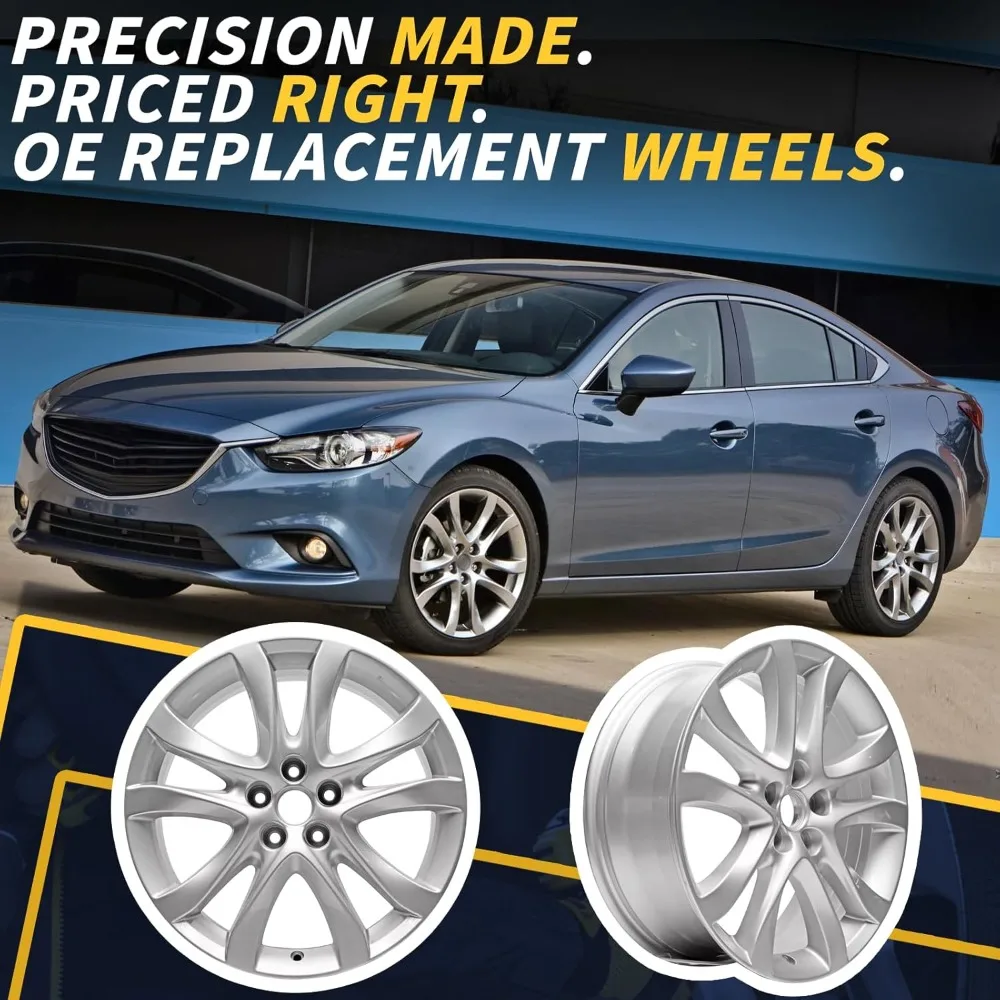 حار بيع. جديد 19 "x 7.5" جديد 19 بوصة 19 "حافة عجلة الألومنيوم يناسب 2014 2015 2016 2017 مازدا 6 الفضة OEM تصميم استبدال حافة