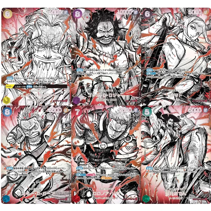 New One Piece Card OP17 The World’s Strongest Warriors Manga Gold SP Leader Card Hobby Collectible Replica Cards Holographic view 6