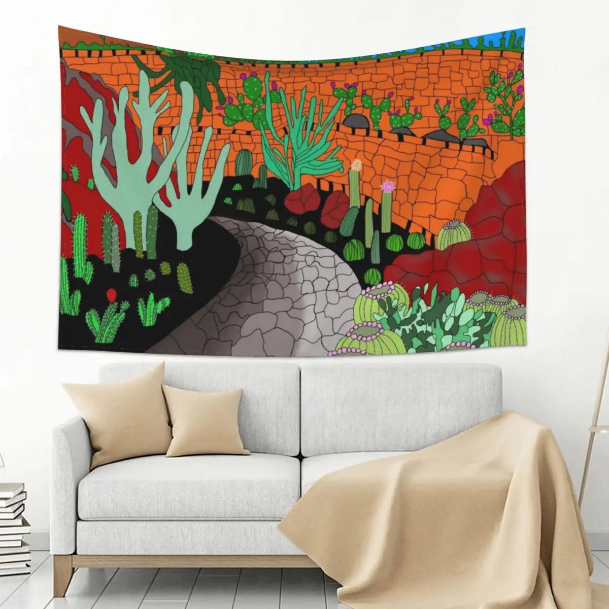 

Cactus Garden Lanzarote Canary Islands Spain Spanish Art Tapestry Wall Decorations Home Supplies Aesthetic Room Decor Tapestry