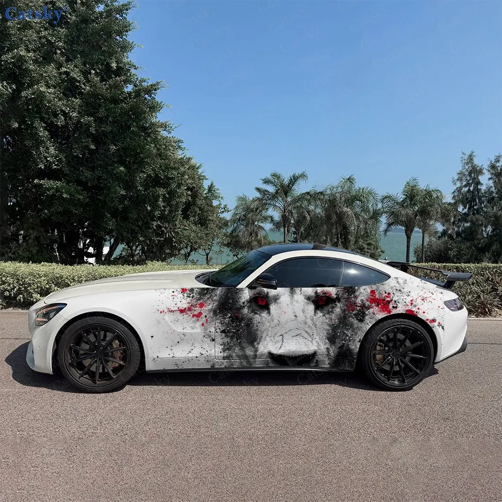 2pcs Wild Lion King Splatter Vibe, Durable, Fade-resistant, Enhance Vehicle Aesthetics With Bold Artistic Design Car Vinyl Wraps